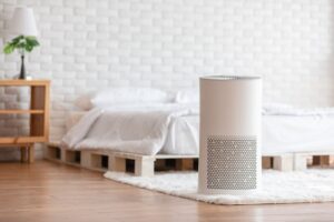 Air Purifier Operating In Home With Pets