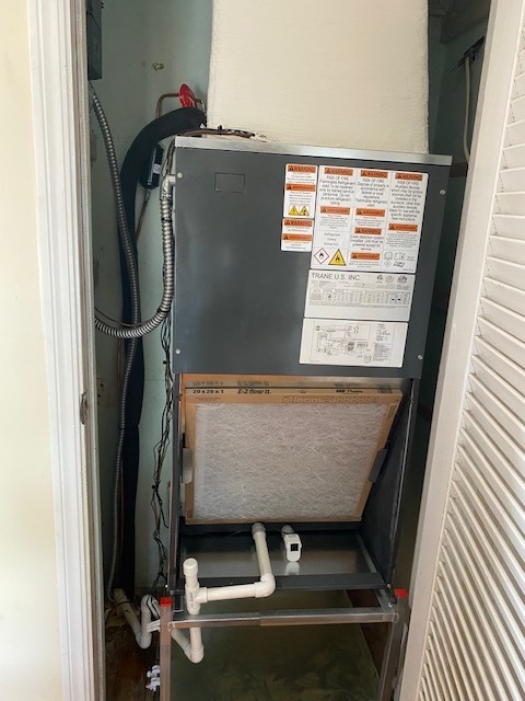 furnace with filter exposed