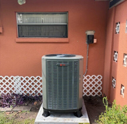 Trane Outdoor Unit Orange Wall